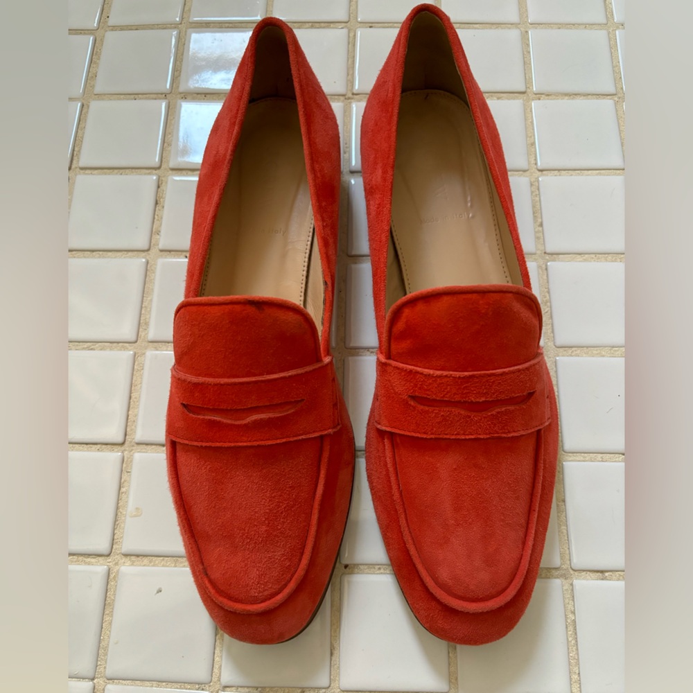 JCrew Red Suede loafers size 10